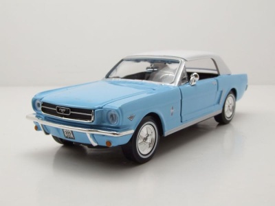 Ford Mustang Hardtop 1964 1/2 hellblau weiß James Bond Thunderball Modellauto 1:24 Motormax