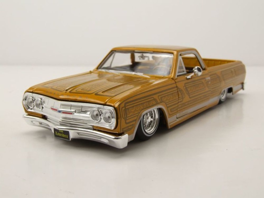 Modellauto Chevrolet El Camino Lowrider 1965 gold Modellauto 1:24