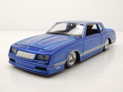 Chevrolet Monte Carlo Lowrider 1986 blau Modellauto 1:24...