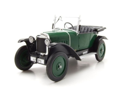 Opel 4/12 PS Laubfrosch RHD 1924 grün schwarz Modellauto 1:24 Whitebox