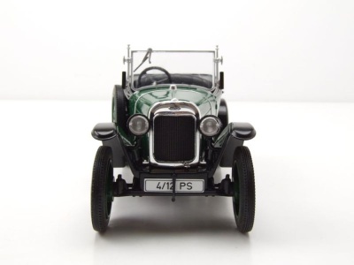 Opel 4/12 PS Laubfrosch RHD 1924 grün schwarz Modellauto 1:24 Whitebox