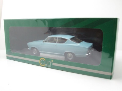 Opel Kadett B Kiemen-Coupe 1966 hellblau Modellauto 1:18 Cult Scale Models