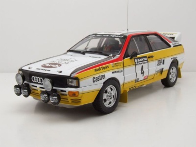 Audi Quattro A2 #4 San Remo Rallye New Zealand 1984 Mikkola Hertz Modellauto 1:18 Sun Star