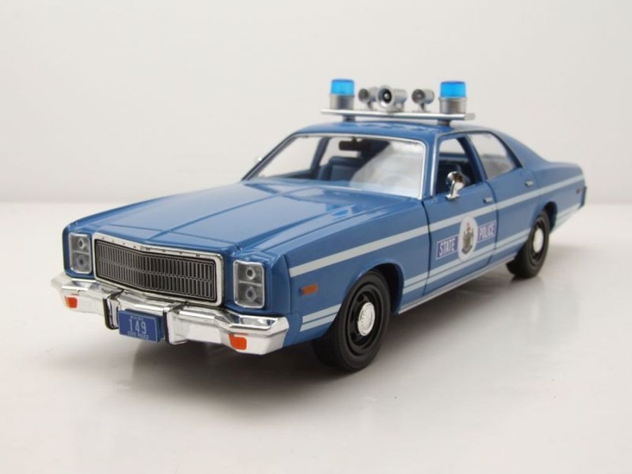 Plymouth Fury Maine State Police 1978 blau Modellauto 1:24 Greenlight Collectibles