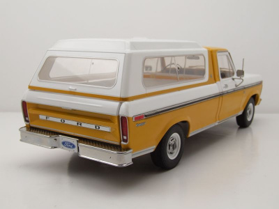 Ford F-100 Pick Up 1976 gelb weiß mit Deluxe Box Cover Modellauto 1:18 Greenlight Collectibles