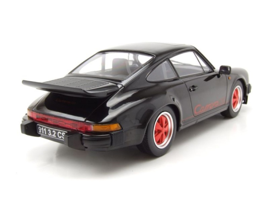 Modellauto Porsche 911 Carrera 3.2 Clubsport 1989 schwarz rot 1:18 