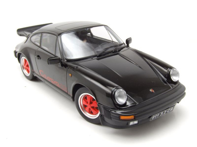 Porsche 911 Carrera 3.2 Clubsport 1989 schwarz rot Modellauto 1:18 KK Scale