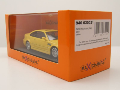 BMW M3 E46 Coupe 2001 gelb Modellauto 1:43 Maxichamps