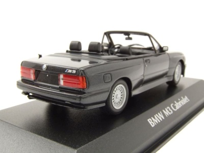 BMW M3 E30 Cabrio 1988 schwarz metallic Modellauto 1:43...