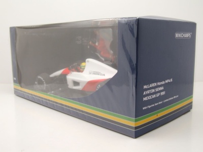 McLaren Honda MP4/6 Formel 1 Mexico GP 1991 Ayrton Senna Jean Alesi Modellauto 1:18 Minichamps