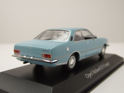 Opel Rekord D Coupe 1975 blau metallic Modellauto 1:43 Maxichamps