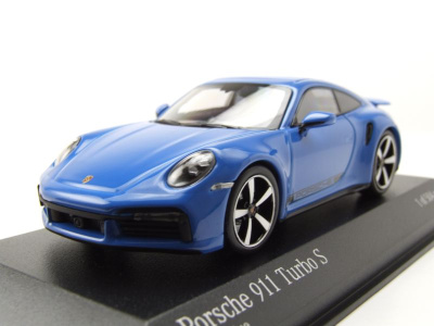 Porsche 911 (992) Turbo S 2020 blau Modellauto 1:43...