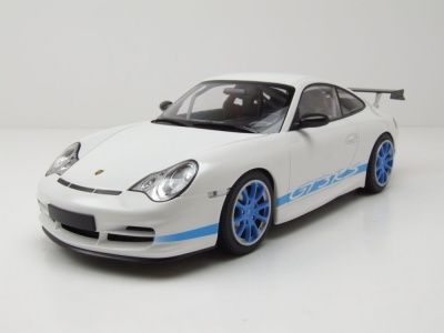 Porsche 911 GT3 RS 2002 weiß mit blauen Streifen...