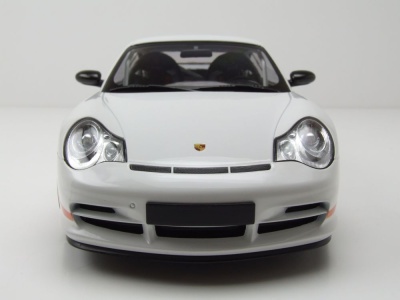 Porsche 911 GT3 RS 2002 weiß mit roten Streifen Modellauto 1:18 Minichamps
