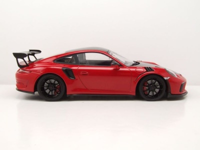 Porsche 911 GT3 RS (991.2) Weissach Package 2019 rot mit schwarzen Felgen Modellauto 1:18 Minichamps