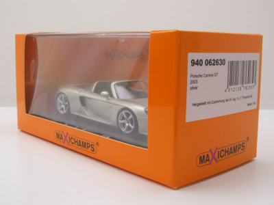 Porsche Carrera GT 2003 silber Modellauto 1:43 Maxichamps