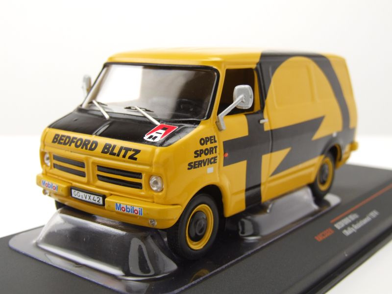 Bedford Blitz Opel Euro Händler Team Rallye Assistance Van 1974 gelb Modellauto 1:43 ixo models