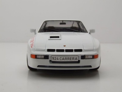 Porsche 924 Carrera GT 1981 weiß mit roten Felgen Modellauto 1:18 MCG