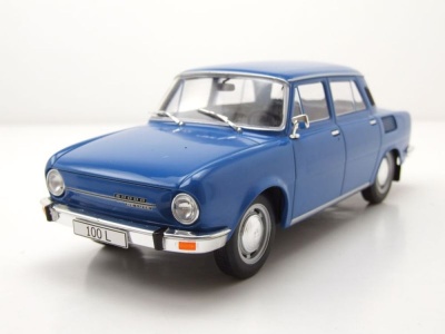 Skoda 100 L 1974 blau Modellauto 1:24 Whitebox