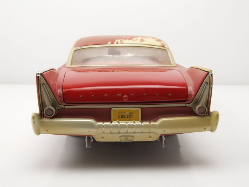 Plymouth Fury 1958 rot Christine teilweise restauriert rostig verschmutzt Modellauto 1:18 Auto World