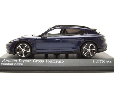 Porsche Taycan Cross Tourismo Turbo S 2021 blau metallic Modellauto 1:43 Minichamps