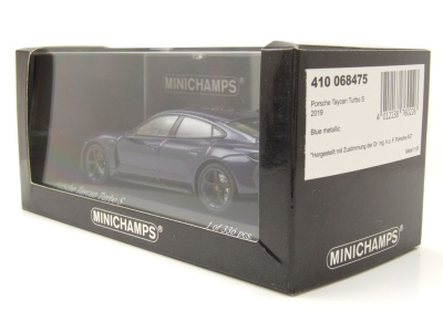 Porsche Taycan Turbo S 2020 blau metallic Modellauto 1:43 Minichamps