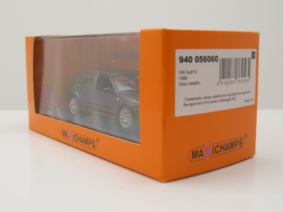 VW Golf 4 1999 grau metallic Modellauto 1:43 Maxichamps