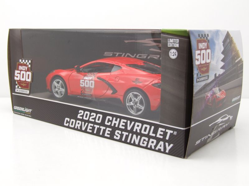 Chevrolet Corvette C8 Stingray Indy 500  Pace Car 2020 rot Modellauto 1:24 Greenlight Collectibles
