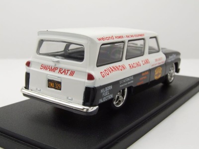 Chevrolet Suburban 1966 weiß schwarz Don Garlits Speed Shop Tampa Florida Modellauto 1:43 Greenlight Collectibles