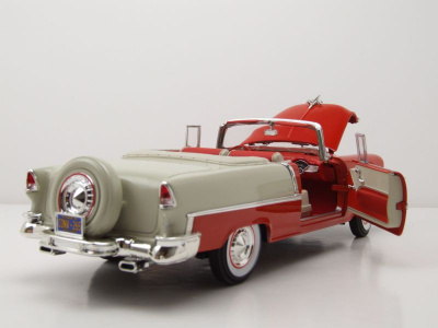 Chevrolet Bel Air Convertible 1955 rot weiß Modellauto 1:18 Auto World