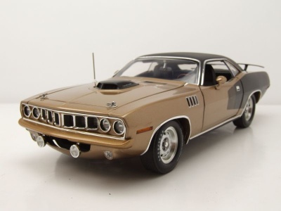 Plymouth Hemi Cuda Super Track Pack 1971 gold schwarz Modellauto 1:18 Acme