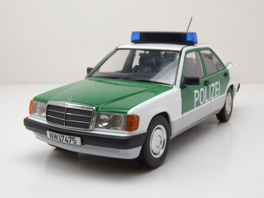Mercedes 190 W201 Polizei 1993 grün weiß Modellauto 1:18 Triple9