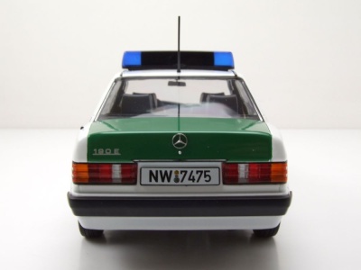 Mercedes 190 W201 Polizei 1993 grün weiß Modellauto 1:18 Triple9