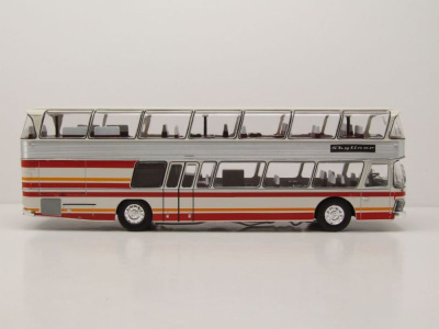 Neoplan NH 22L Skyliner Doppeldecker Bus 1983 weiß rot Modellauto 1:43 ixo models