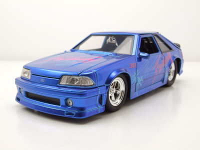 Ford Mustang GT 1989 blau I Love the 80s Modellauto 1:24...