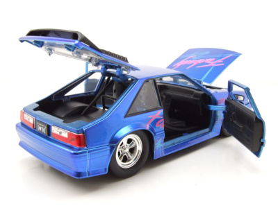 Ford Mustang GT 1989 blau I Love the 80s Modellauto 1:24 Jada Toys