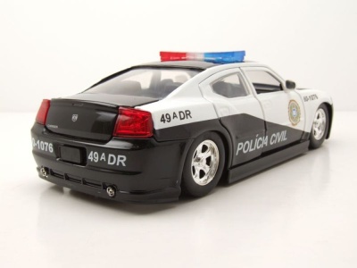 Dodge Charger Police 2006 weiß schwarz Fast & Furious Modellauto 1:24 Jada Toys