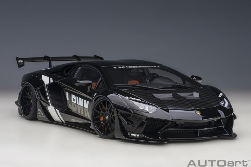 1:18 AUTOart Liberté Walk lb-Works Lamborghini Aventador Lbwk Livery Noir