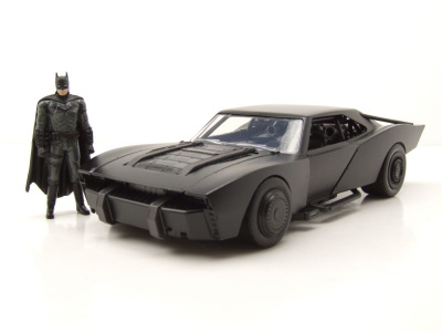 Batmobile The Batman 2022 schwarz mit Figur Modellauto...