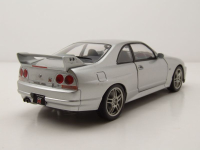Nissan Skyline GT-R R33 RHD 1997 silber Modellauto 1:24...