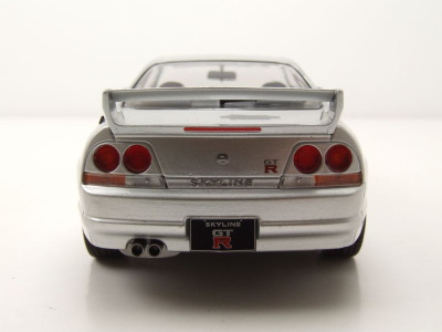 Nissan Skyline GT-R R33 RHD 1997 silber Modellauto 1:24 Whitebox