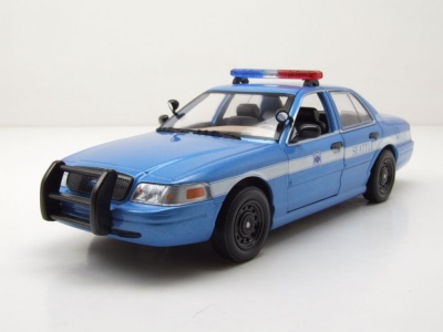 Ford Crown Victoria Police Interceptor Seatlle Washington 2001 blau Modellauto 1:24 Greenlight Collectibles