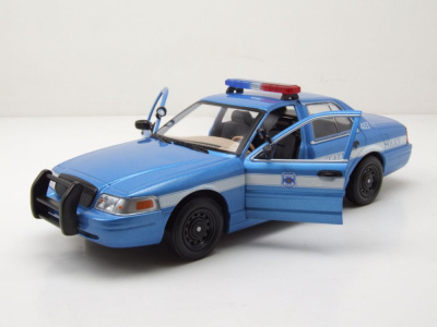 Ford Crown Victoria Police Interceptor Seatlle Washington 2001 blau Modellauto 1:24 Greenlight Collectibles