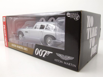 Aston Martin DB5 1965 silber James Bond Keine Zeit zu Sterben Modellauto 1:18 Auto World