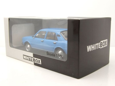 Skoda 105 L 1976 blau Modellauto 1:24 Whitebox