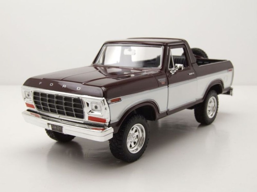 Ford Bronco Pick Up 1978 dunkelrot weiß Modellauto 1:24 Motormax