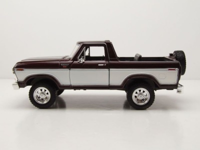 Ford Bronco Pick Up 1978 dunkelrot weiß Modellauto 1:24 Motormax