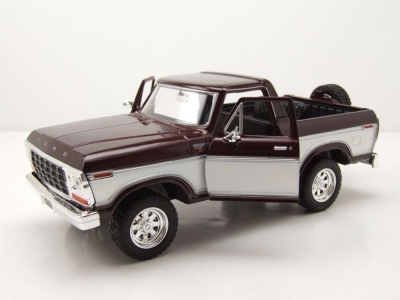 Ford Bronco Pick Up 1978 dunkelrot weiß Modellauto 1:24 Motormax