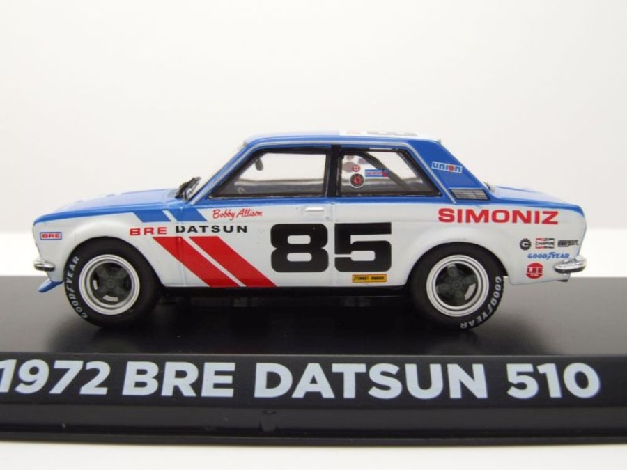 Modellauto Datsun 510 BRE #85 1972 blau weiß rot Bobby Allison 1