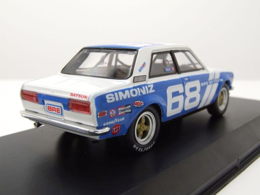 Modellauto Datsun 510 BRE #68 1972 blau weiß Peter Gregg 1:43